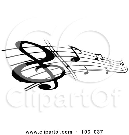 Royalty-Free Vector Clip Art Illustration of a Stave And Music Notes - 7 by Vector Tradition SM