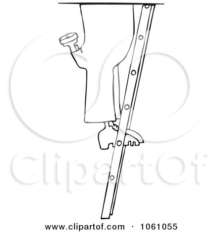 Royalty-Free Vector Clip Art Illustration of a Coloring Page Outline Of A Worker Man's Legs On A Ladder by djart