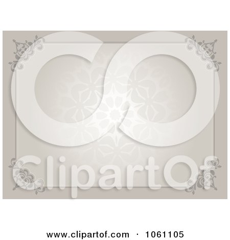 Beautiful Beige Patterned Certificate Background - Royalty Free Vector Clip Art Illustration by KJ Pargeter