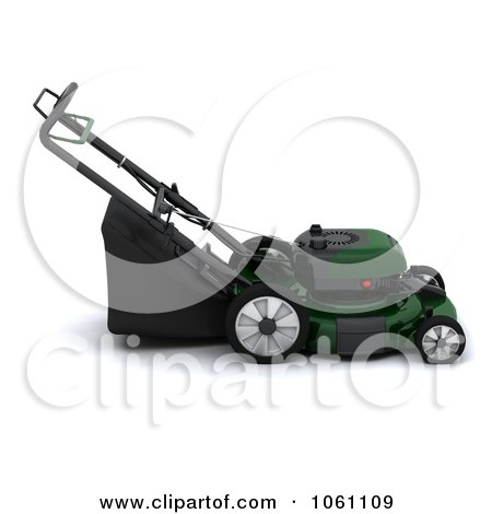 3d Green Lawn Mower - Royalty Free CGI Clip Art Illustration by KJ Pargeter
