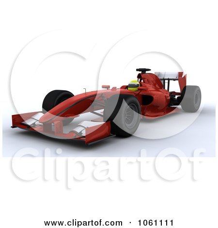 3d Formula One Race Car And Driver - Royalty Free CGI Clip Art Illustration by KJ Pargeter