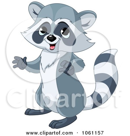 Cute Raccoon Standing Upright - Royalty Free Heroine Vector Illustration by Pushkin