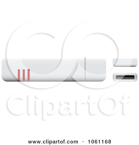 Royalty-Free Vector Clip Art Illustration of a 3d White And Red Usb Flash Drive - 3 by Vector Tradition SM