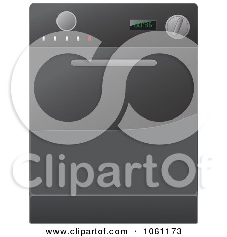 Royalty-Free Vector Clip Art Illustration of a Black Kitchen Range Oven by Vector Tradition SM