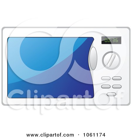 Royalty-Free Vector Clip Art Illustration of a White Microwave by Vector Tradition SM