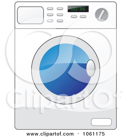 Royalty-Free Vector Clip Art Illustration of a White Front Loader Washing Machine by Vector Tradition SM