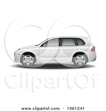 Royalty-Free Vector Clip Art Illustration of a Side View Of A 3d SUV Car by Vector Tradition SM