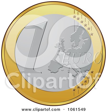 Royalty-Free Vector Clip Art Illustration of a 3d Euro Coin by Vector Tradition SM
