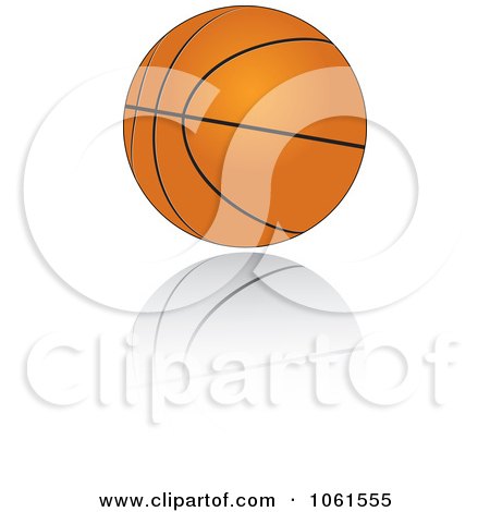 Royalty-Free Vector Clip Art Illustration of a 3d Black And Orange Basketball With A Reflection by Vector Tradition SM
