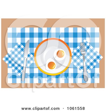 Royalty-Free Vector Clip Art Illustration of Two Sunny Side Up Eggs On A Plate by Vector Tradition SM