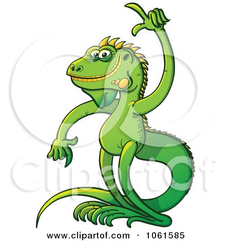 Clipart Iguana With An Idea - Royalty Free Vector Illustration by Zooco