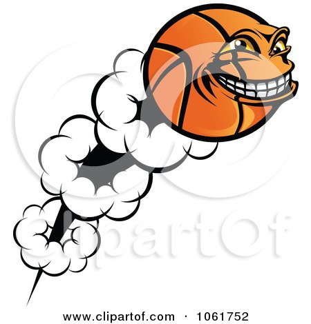 Clipart Flying Basketball Character - Royalty Free Vector Illustration by Vector Tradition SM