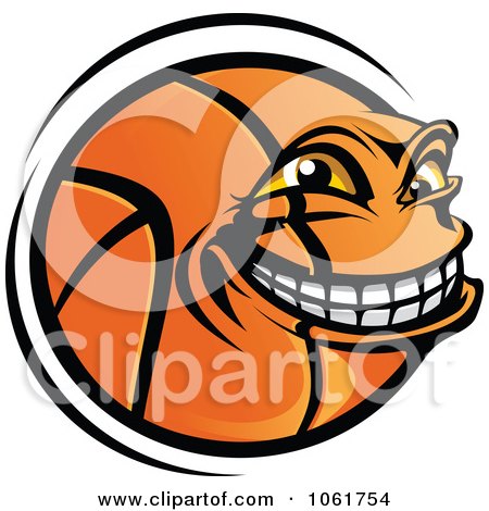 Clipart Grinning Basketball Character - Royalty Free Vector Illustration by Vector Tradition SM