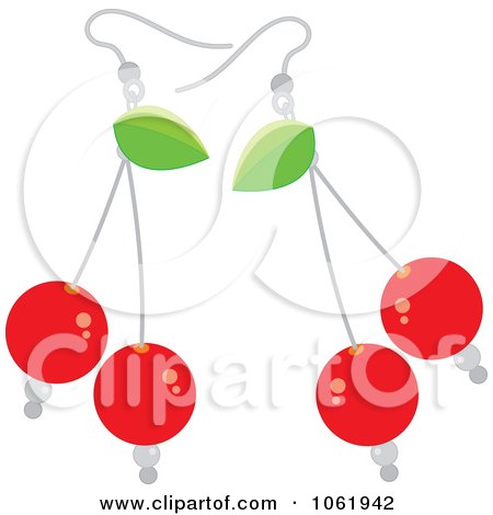 Clipart Bing Cherry Earrings - Royalty Free Vector Jewelry Illustration by Alex Bannykh