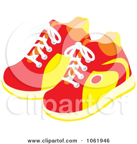 Clipart Pair Of Sneakers - Royalty Free Vector Fashion Illustration by Alex Bannykh