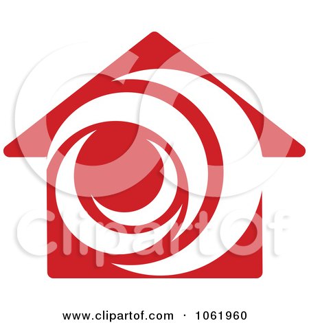 Clipart Red House Logo 2 - Royalty Free Vector Illustration by Vector Tradition SM