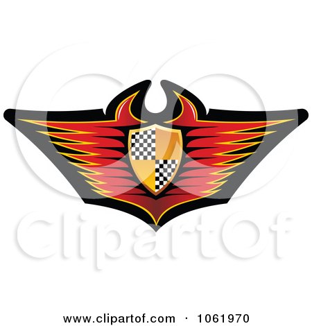 Clipart Race Car Shield Banner - Royalty Free Vector Illustration by Vector Tradition SM