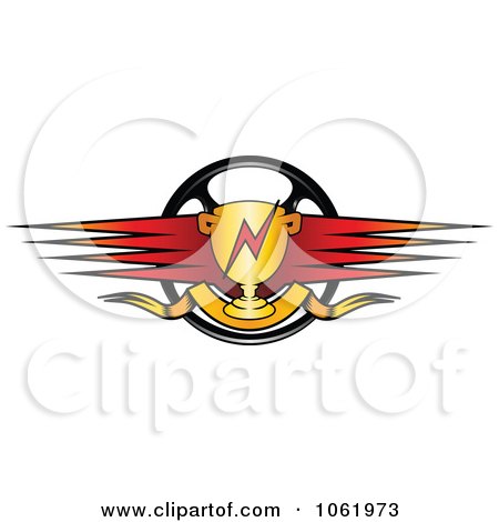 Clipart Race Car Trophy Banner 1 - Royalty Free Vector Illustration by Vector Tradition SM