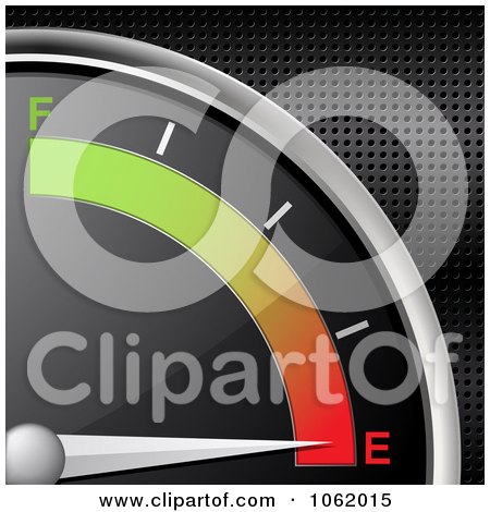 Clipart 3d Gas Gauge On Empty - Royalty Free Vector Illustration by elaineitalia