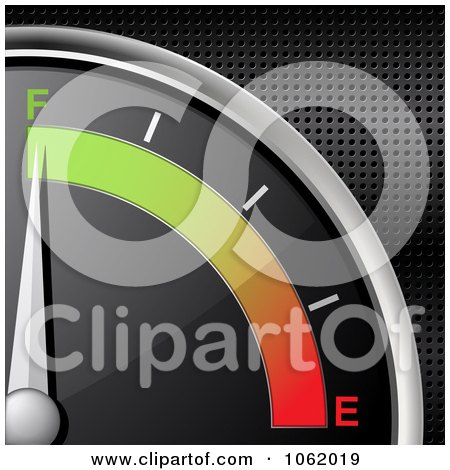 Clipart 3d Gas Gauge On Full - Royalty Free Vector Illustration by elaineitalia
