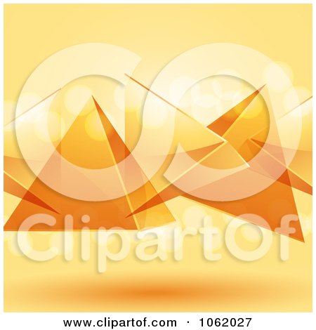 Clipart 3d Orange Floating Pyramids - Royalty Free Vector Illustration by elaineitalia