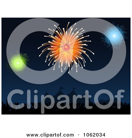Clipart Carnival Fireworks - Royalty Free Vector Illustration by elaineitalia