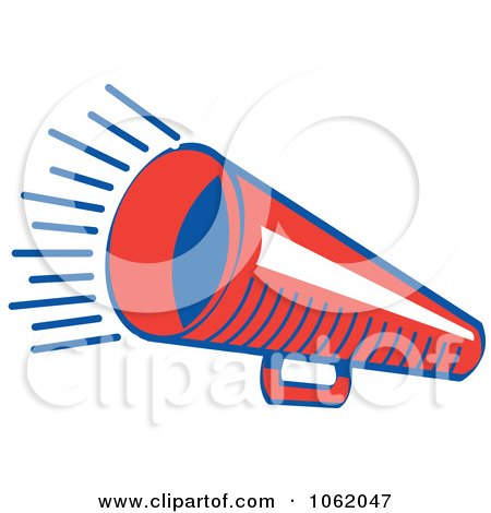 Clipart Retro Red Megaphone - Royalty Free Vector Announcement Illustration by Andy Nortnik