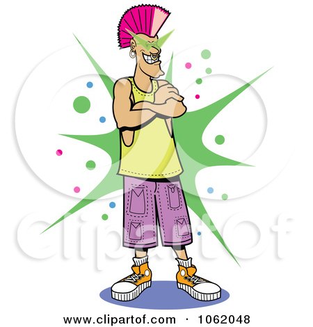 Clipart Eighties Punk With A Mohawk - Royalty Free Vector People Illustration by Andy Nortnik