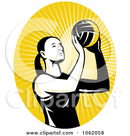 Clipart Female Volleyball Player Logo - Royalty Free Vector Illustration by patrimonio