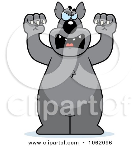 Clipart Big Mean Wolf Attacking - Royalty Free Vector Illustration by Cory Thoman