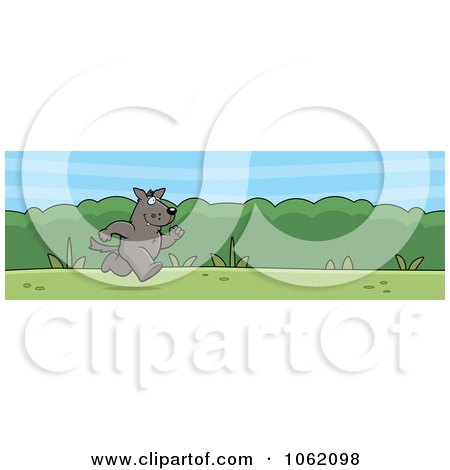 Clipart Running Wolf Website Header - Royalty Free Vector Illustration by Cory Thoman