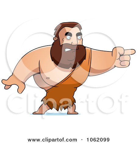 Clipart Big Barbarian Pointing - Royalty Free Vector Illustration by Cory Thoman