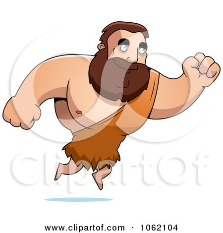 Clipart Big Barbarian Leaping - Royalty Free Vector Illustration by Cory Thoman
