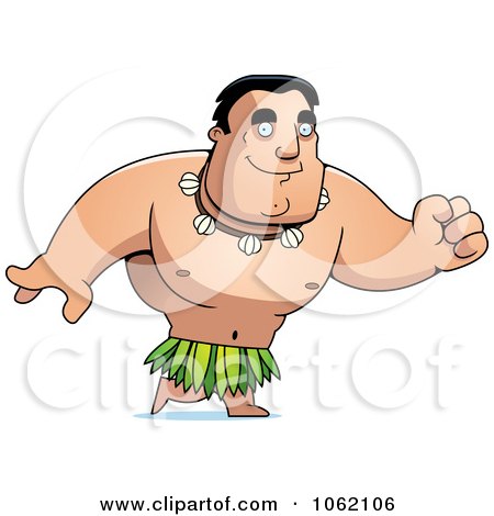 Clipart Hawaiian Man Walking - Royalty Free Vector Illustration by Cory Thoman