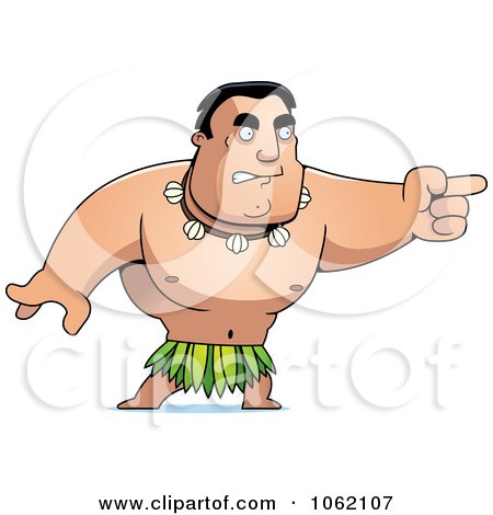 Clipart Hawaiian Man Pointing - Royalty Free Vector Illustration by Cory Thoman