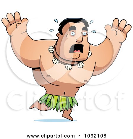 Clipart Hawaiian Man Leaping - Royalty Free Vector Illustration by Cory Thoman
