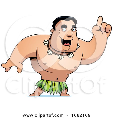 Clipart Hawaiian Man With An Idea - Royalty Free Vector Illustration by Cory Thoman