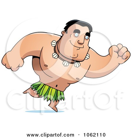 Clipart Hawaiian Man Running - Royalty Free Vector Illustration by Cory Thoman