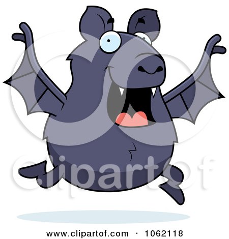 Clipart Chubby Bat Running - Royalty Free Vector Illustration by Cory Thoman