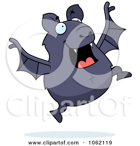 Clipart Chubby Bat Jumping - Royalty Free Vector Illustration by Cory Thoman