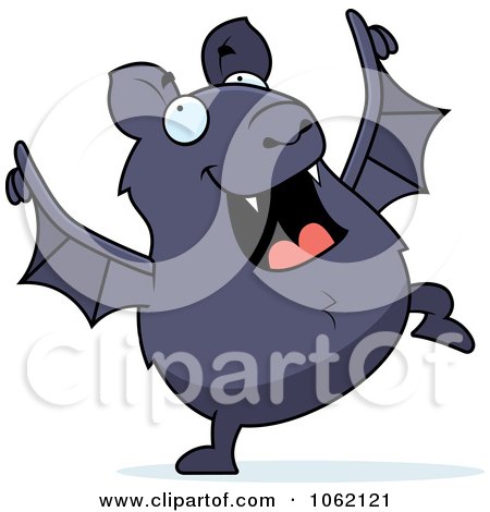 Clipart Chubby Bat Dancing - Royalty Free Vector Illustration by Cory Thoman