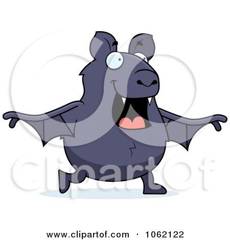 Clipart Chubby Bat Walking - Royalty Free Vector Illustration by Cory Thoman