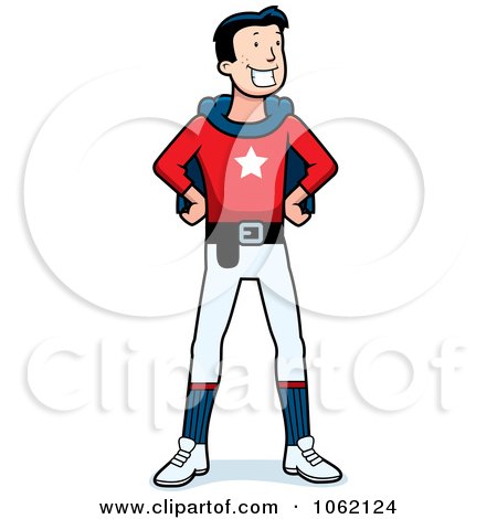 Clipart Super Hero Standing - Royalty Free Vector Illustration by Cory Thoman