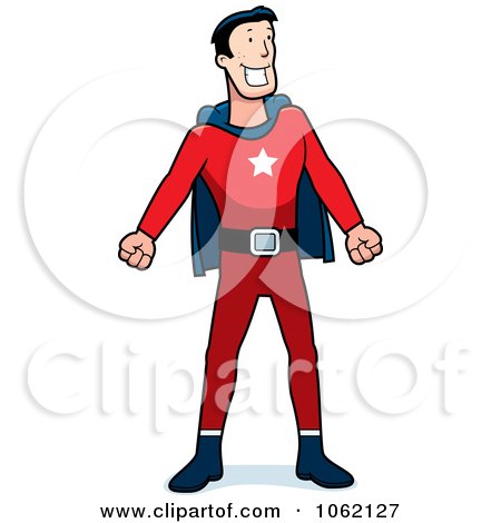 Clipart Super Hero Smiling - Royalty Free Vector Illustration by Cory Thoman