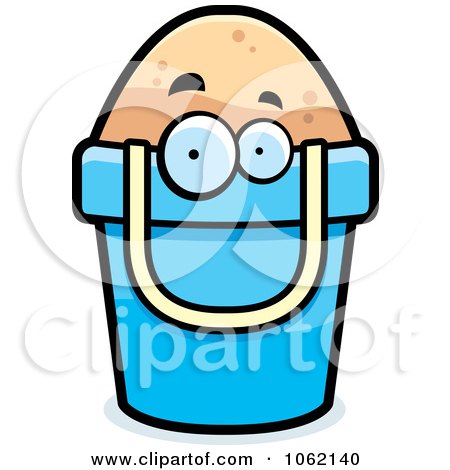Clipart Bucket Of Sand Character - Royalty Free Vector Illustration by Cory Thoman