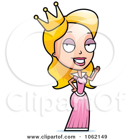 Clipart Waving Princess - Royalty Free Vector Illustration by Cory Thoman