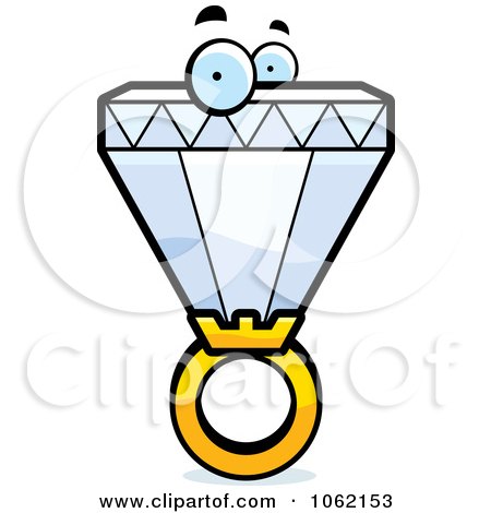 Clipart Diamond Ring Character - Royalty Free Vector Illustration by Cory Thoman