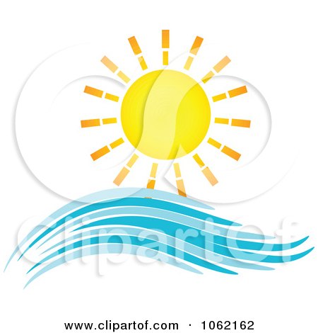Clipart Summer Sun And Ocean Wave 3 - Royalty Free Vector Nature Illustration by KJ Pargeter
