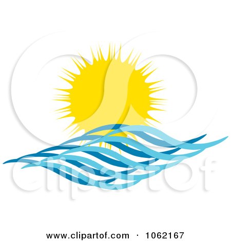 Clipart Summer Sun And Ocean Wave 2 - Royalty Free Vector Nature Illustration by KJ Pargeter