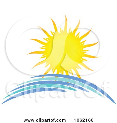 Clipart Summer Sun And Ocean Wave 4 - Royalty Free Vector Nature Illustration by KJ Pargeter